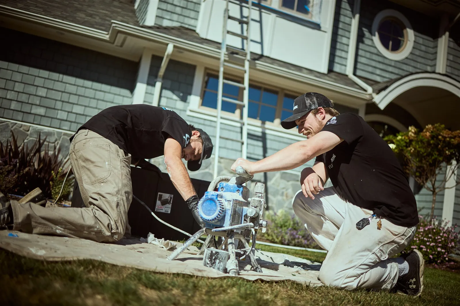 Detailed exterior trim painting work on Victoria heritage home